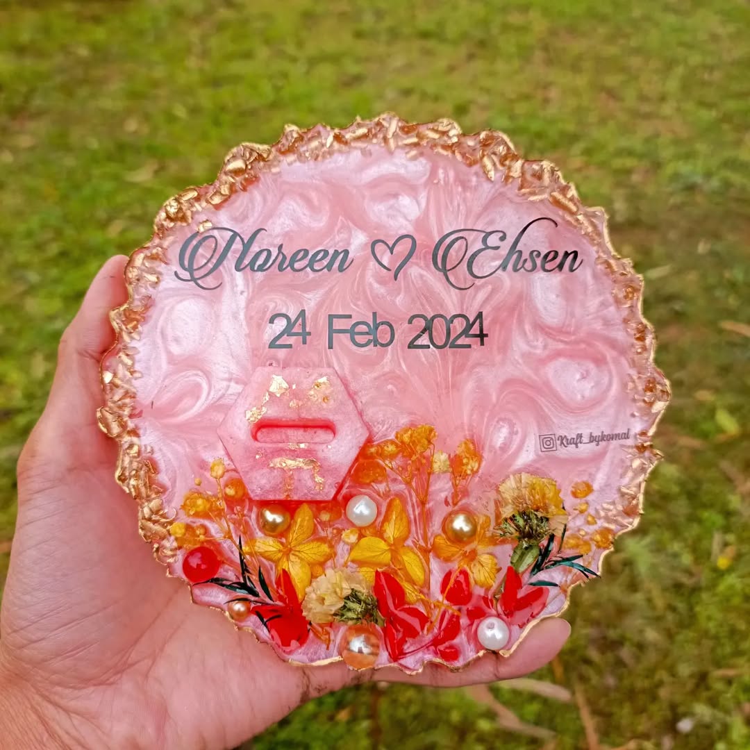 Customized 6 Inches Resin Tray with Ring Holders | Single Ring Holder Variant