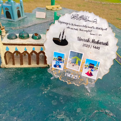 Customized 10 Inches Resin Plaque with Pictures Preservation | Umrah Variant