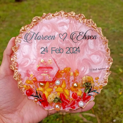 Customized 6 Inches Resin Tray with Ring Holders | Single Ring Holder Variant