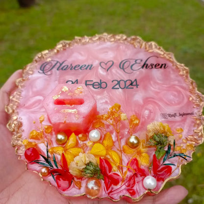 Customized 6 Inches Resin Tray with Ring Holders | Single Ring Holder Variant