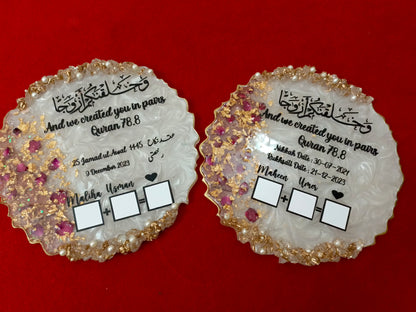 Pair of Customized Resin Plaques with Thumb Boxes