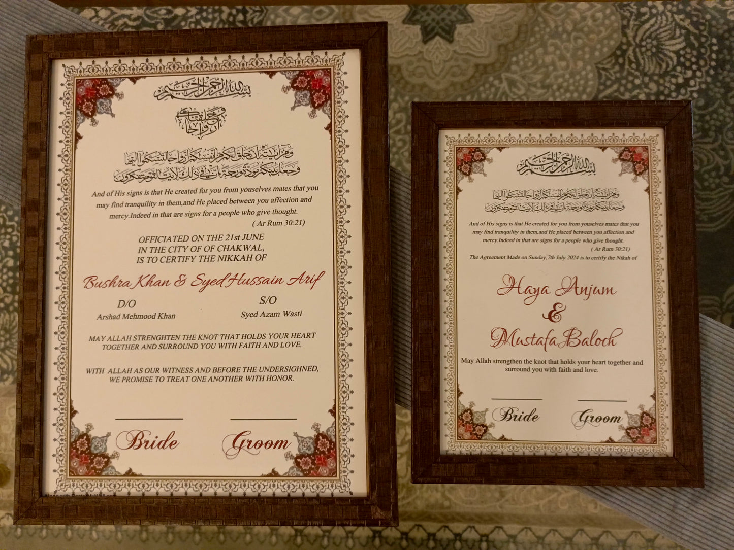 Customized Nikah Certificate | All Types