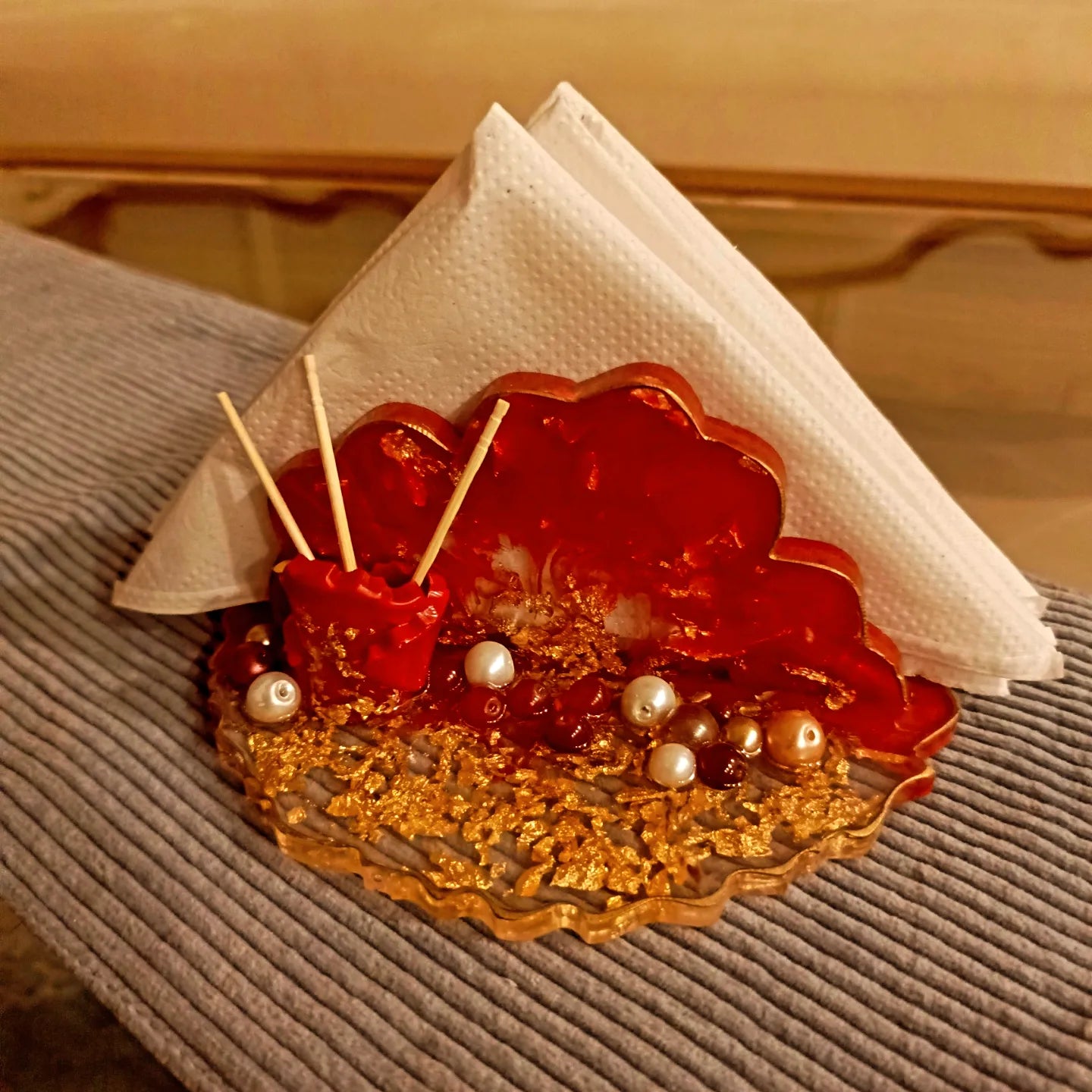 Resin-Made Tissue Paper and Toothpick Holder