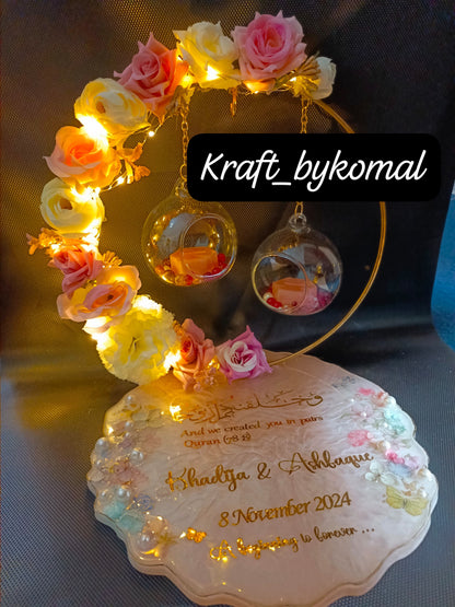 Customized Engagement/Nikah Ring Tray | LED Variant