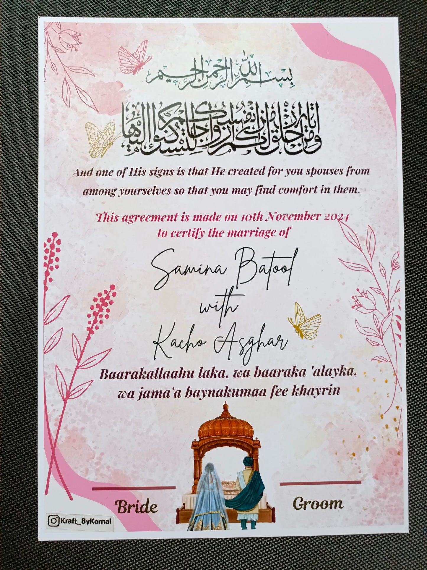 Customized Nikah Certificate | All Types