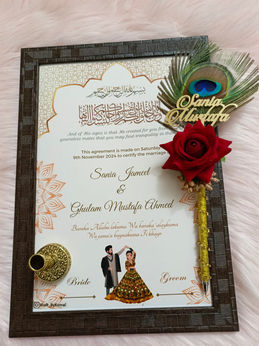 Customized Nikah Certificate Set | Single Pen Variant