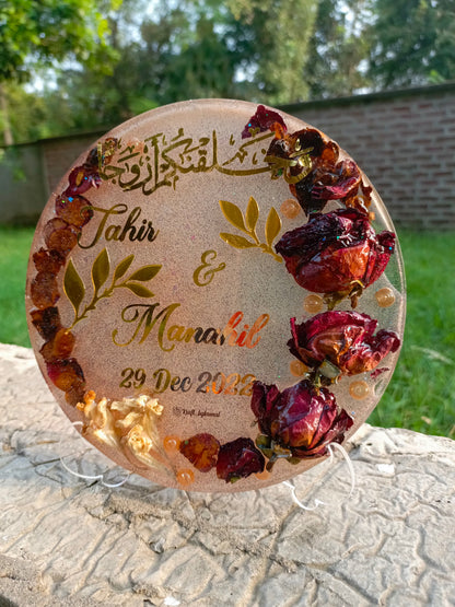 Customized Plaque of Special Flowers | 8 Inches Variant