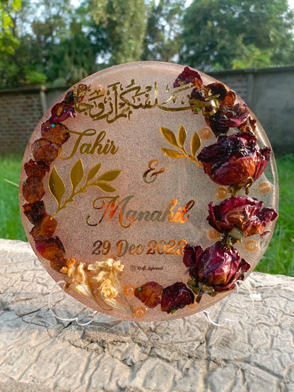 Customized Plaque of Special Flowers | 8 Inches Variant