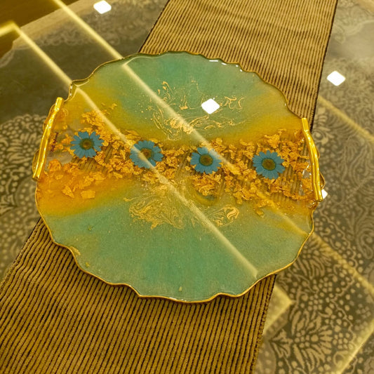 Resin Vanity Tray | 4 Dried Flowers Variant