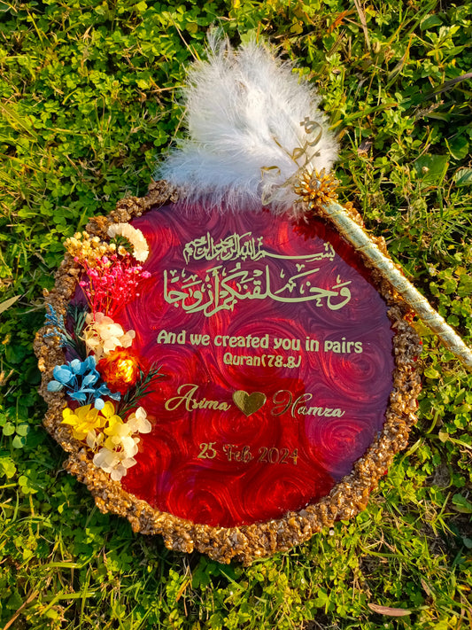 Customized 10 Inches Resin Plaque with Nikah Pen | Qabool-Hai Variant