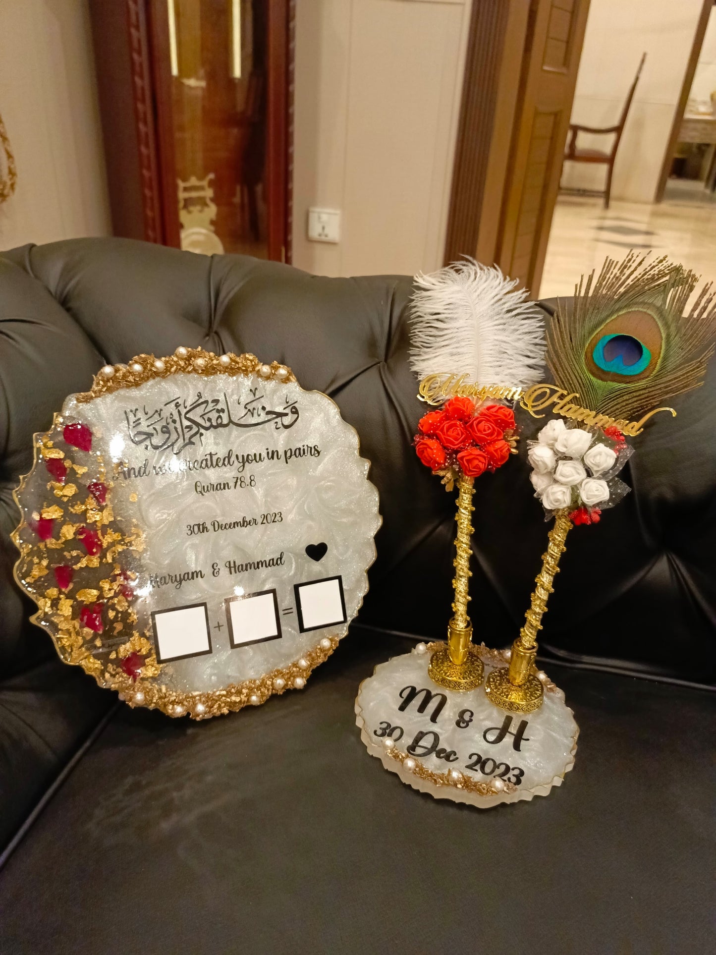 Customized Nikah Plaque Set | Pens & Plaque Variant