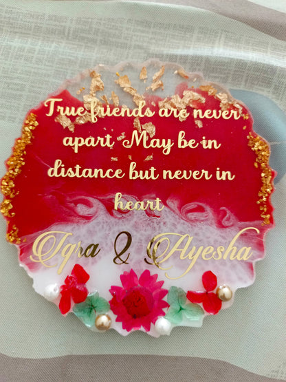 Customized 6 Inches Resin Plaque for Best Friend | Red Variant