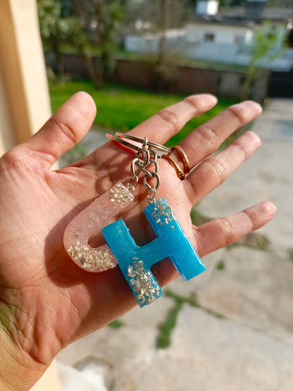 Customized Name Initial Keychains Made with Resin