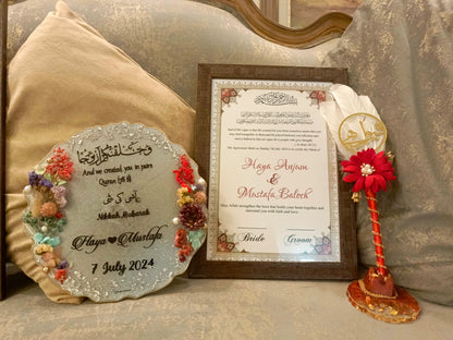 Customized Nikah Plaque Set | Qabool Hai Variant