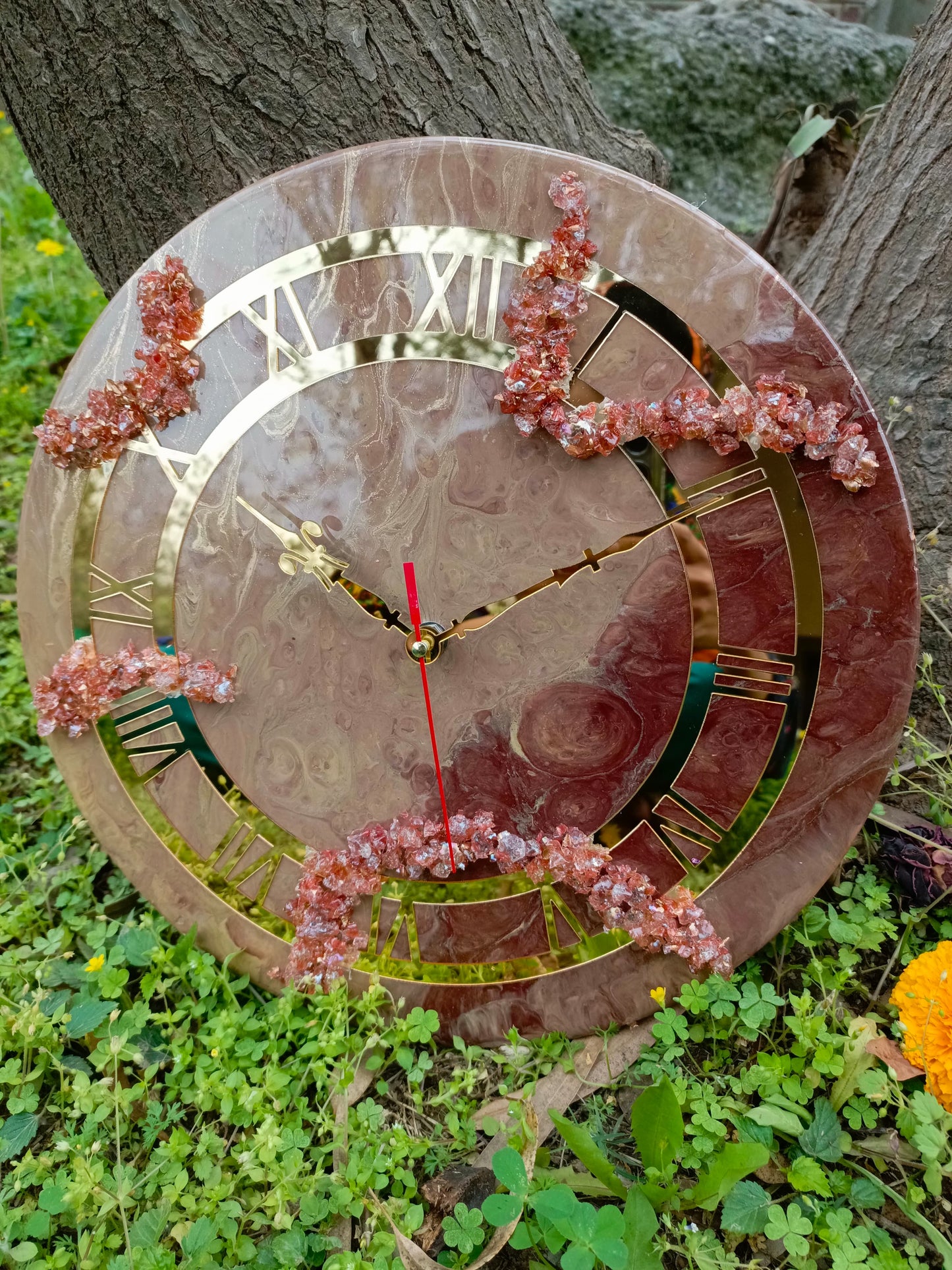 Customized Resin Wall Clock | Brown and Beige Chocolate Shade