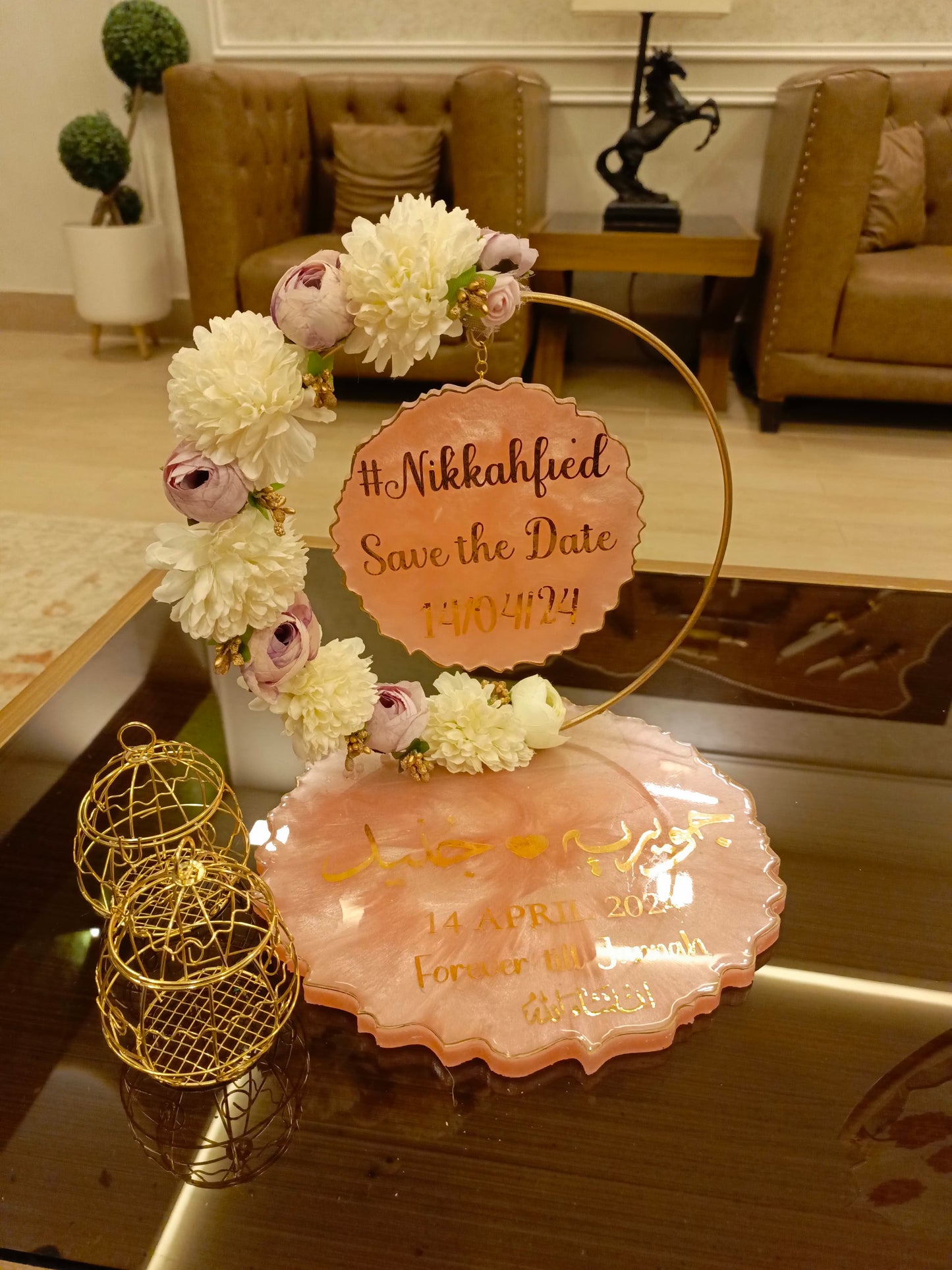 Customized Resin Ring Platter | Light Pink Variant