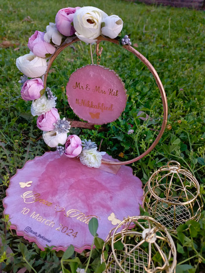 Customized Resin Ring Platter | Baby Pink Color Variant