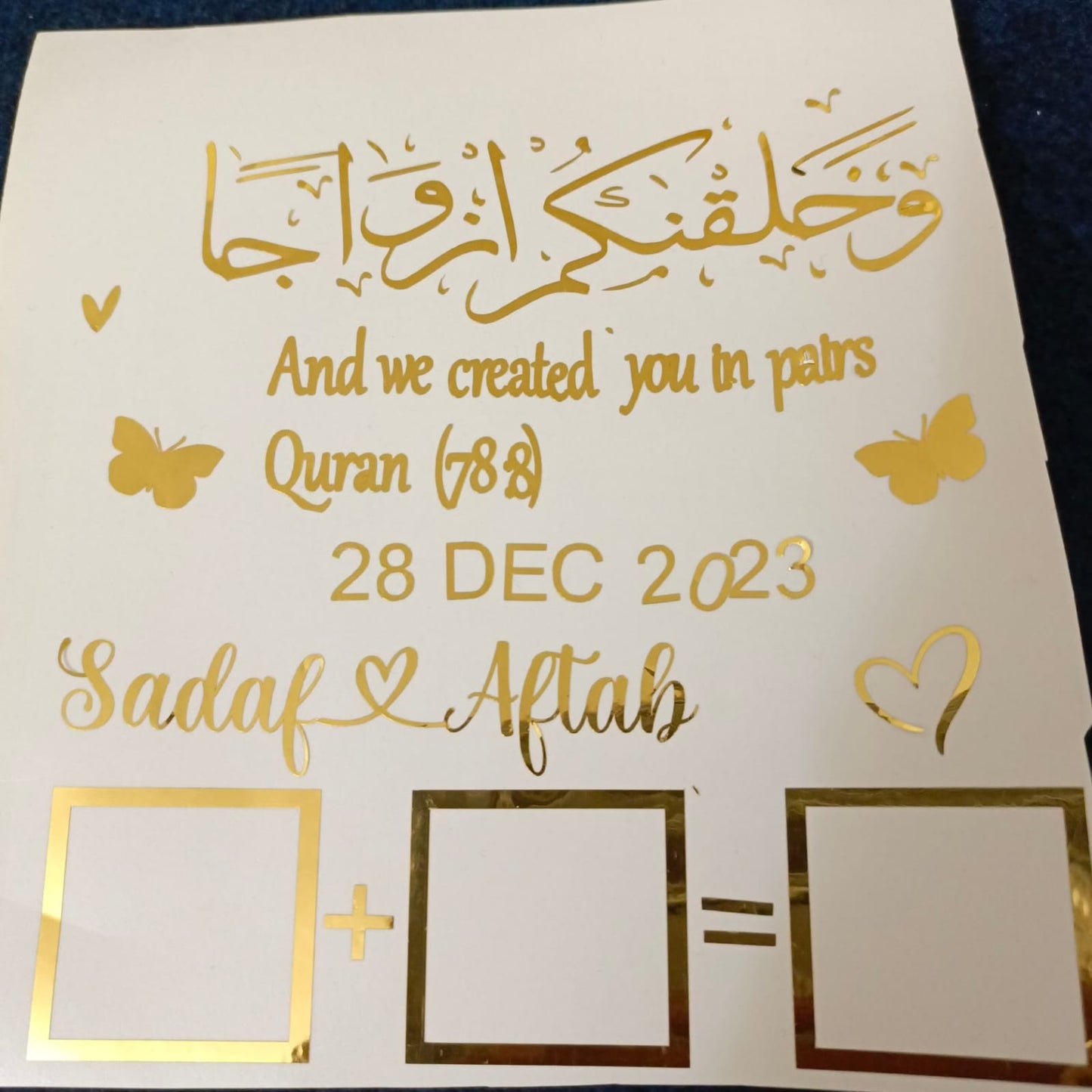 Customized Nikah Vinyl Sticker with Thumb Boxes | 4.5 Inches