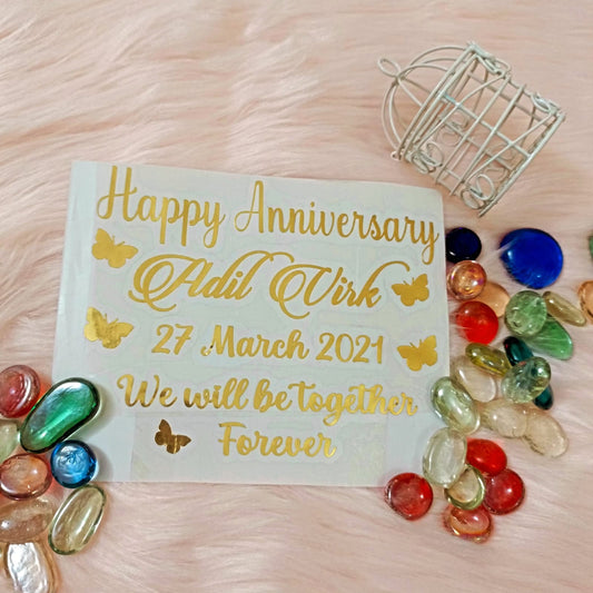 Customized Anniversary Vinyl Sticker | 4 Inches