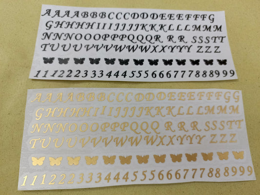 Alphabet Vinyl Sticker Sheet | Butterfly Variant