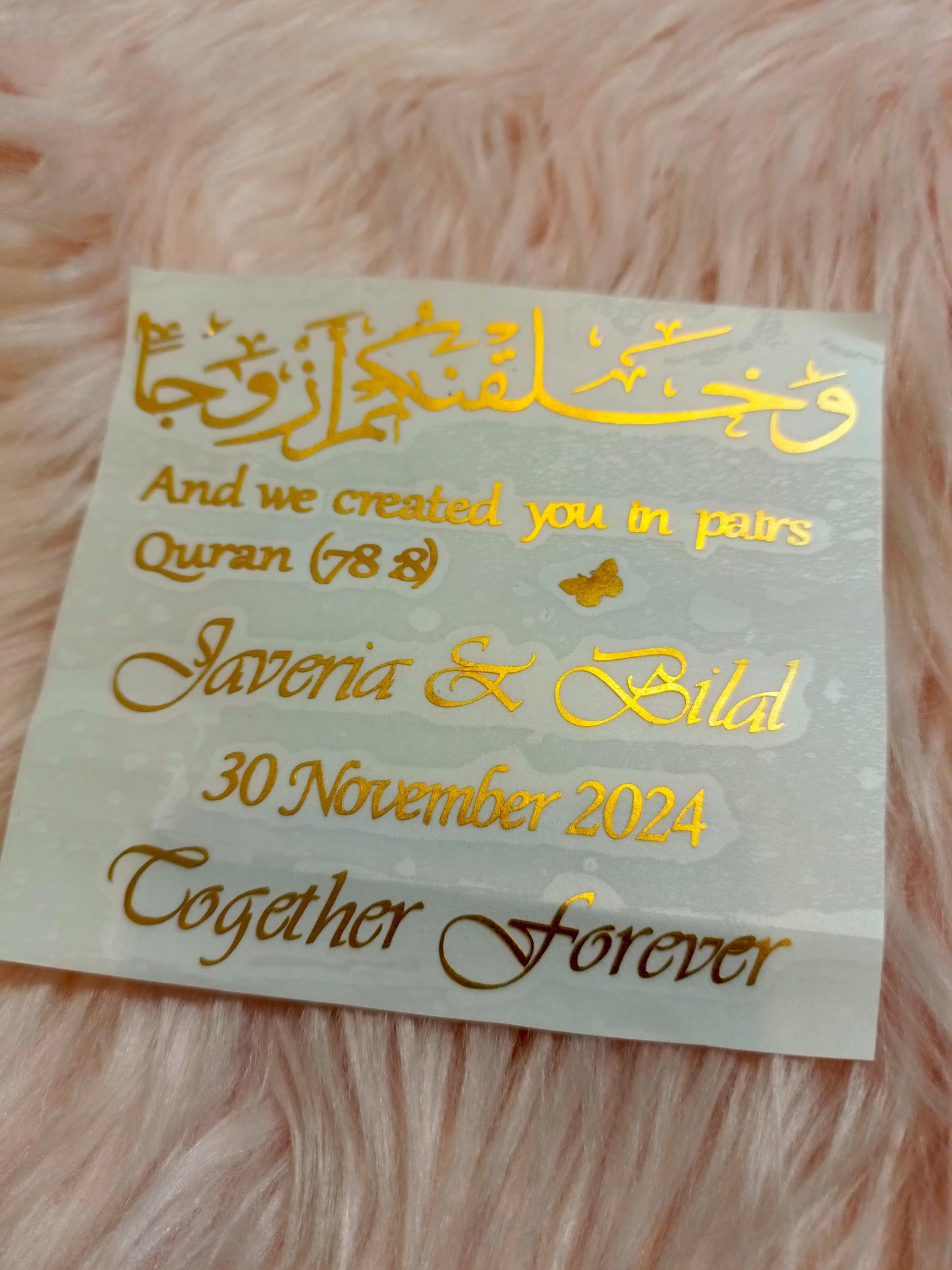 Customized Wedding Vinyl Sticker | 4.5 Inches