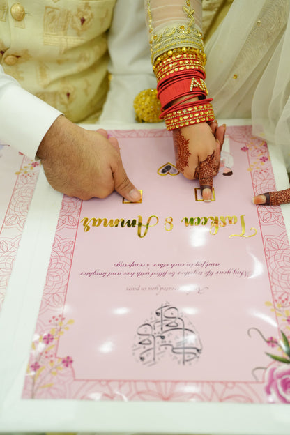 Customized Nikah Booklet | White Velvet Variant | A4 & A3 Size