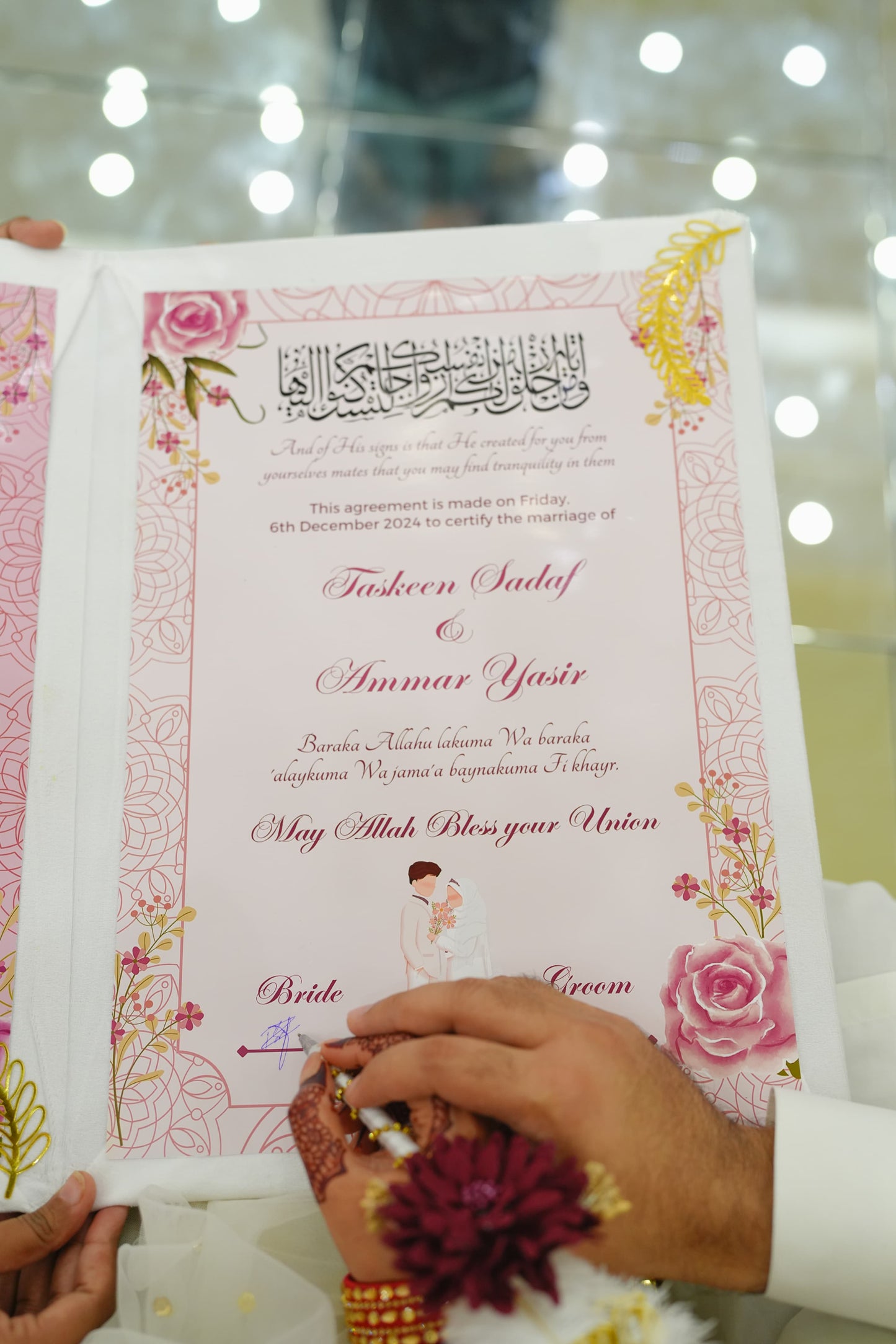 Customized Nikah Booklet | White Velvet Variant | A4 & A3 Size