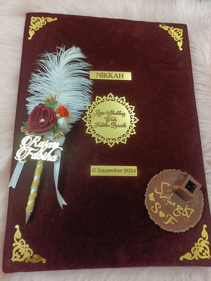 Customized Nikah Booklet | Maroon Variant | A4 & A3 Size