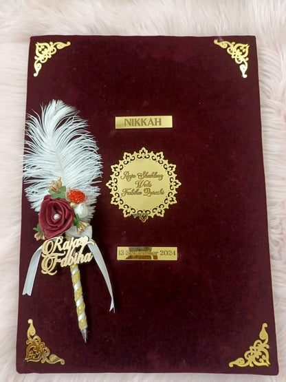 Customized Nikah Booklet | Maroon Variant | A4 & A3 Size