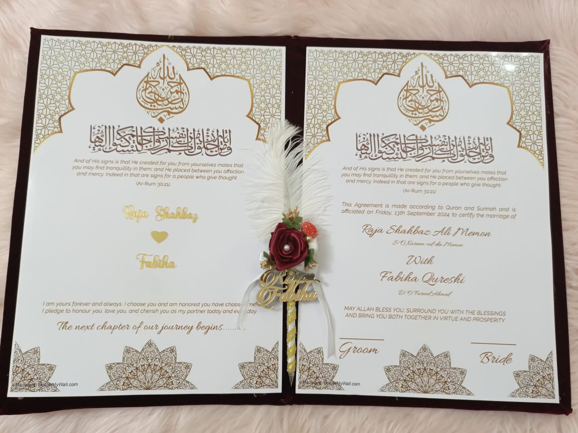 Customized Nikah Booklet | Maroon Variant | A4 & A3 Size