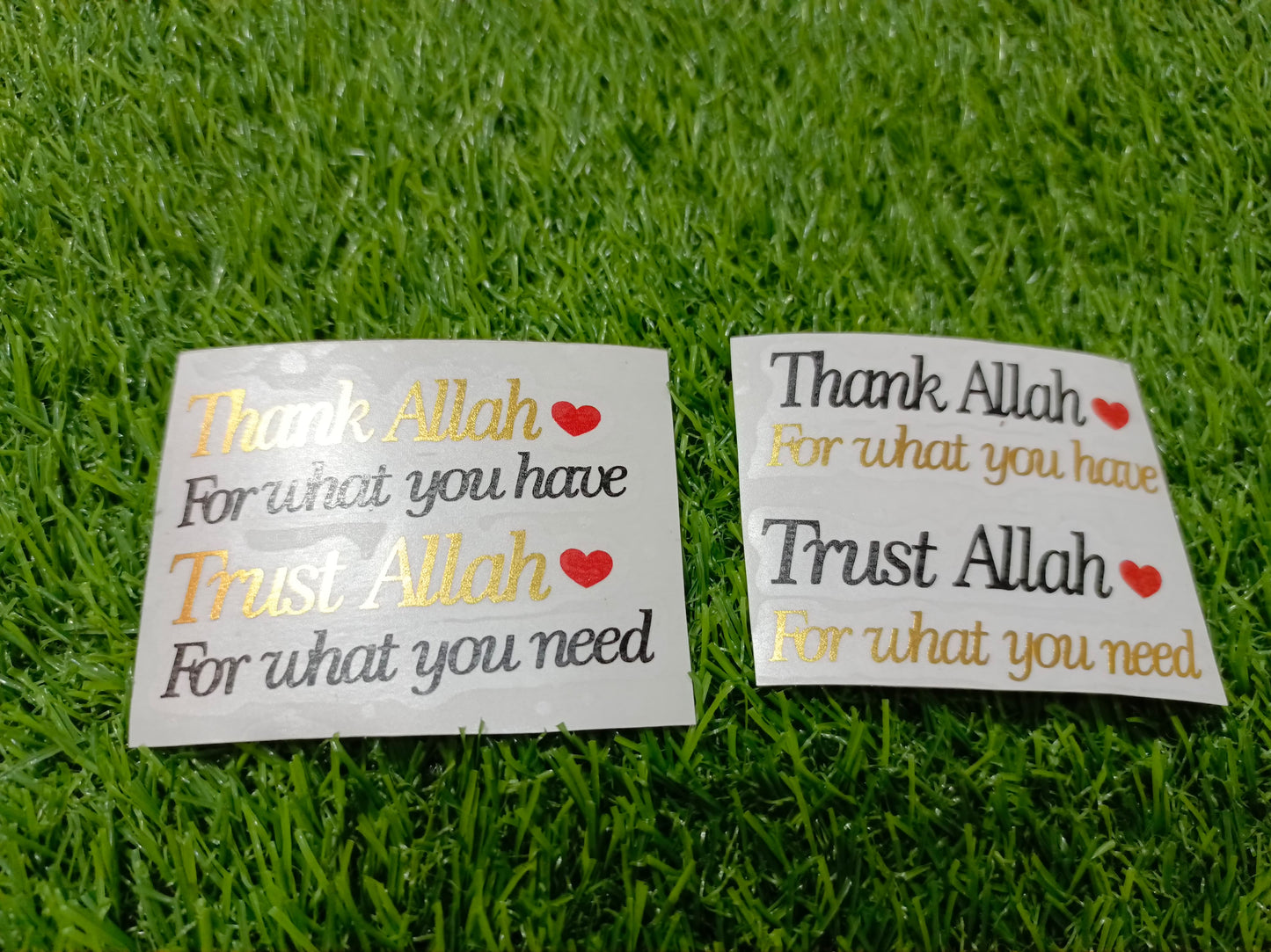 Quotations in Multi Color Vinyl Stickers for Resin Art | 3 Inches | Thank Allah Variant