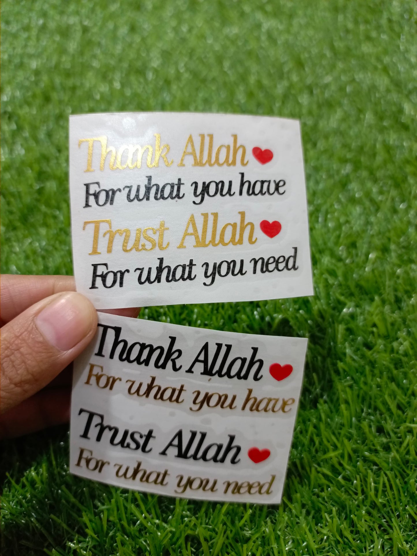 Quotations in Multi Color Vinyl Stickers for Resin Art | 3 Inches | Thank Allah Variant