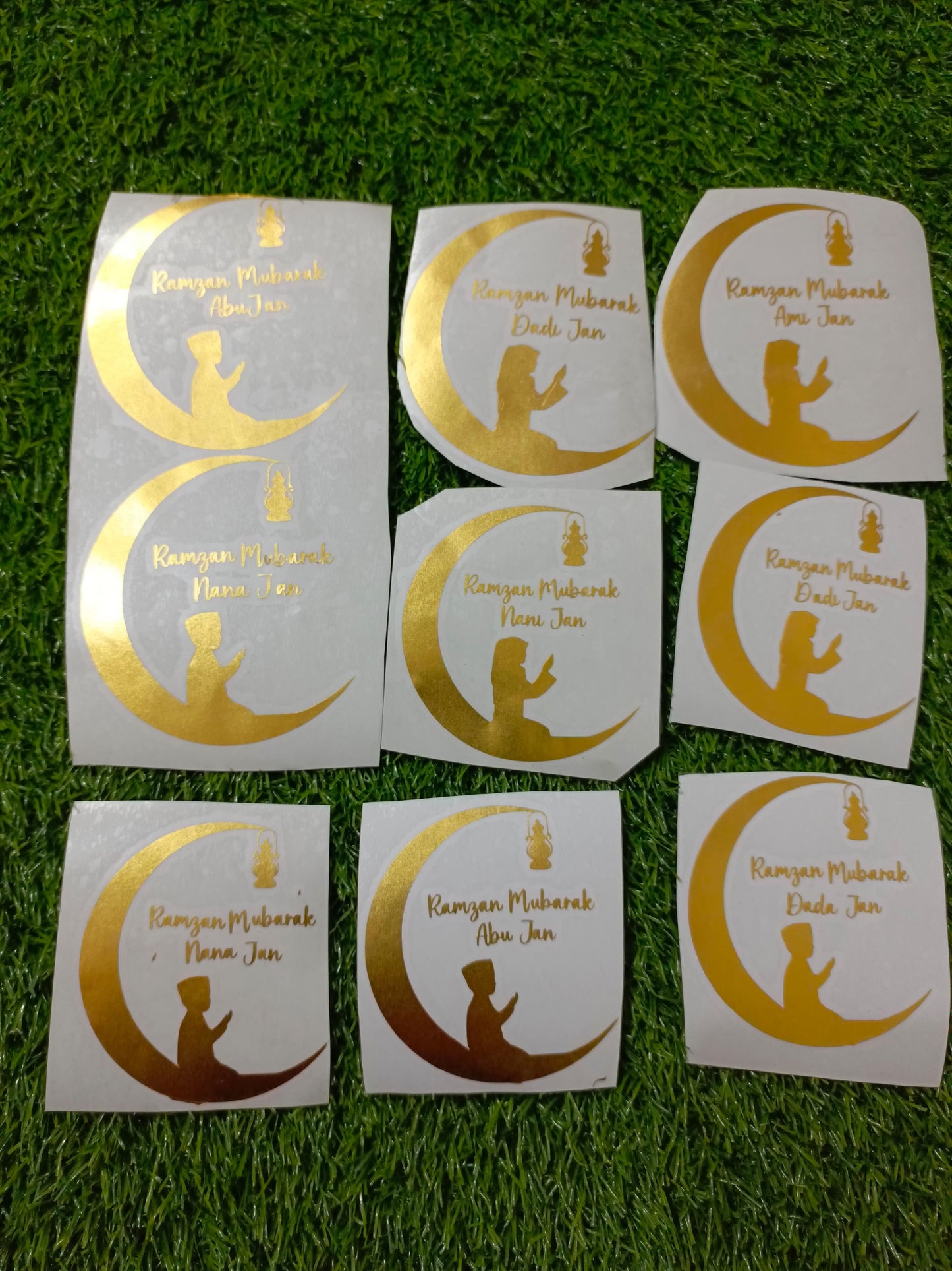 Ramzan Mubarak Vinyl Stickers for Loved Ones | Golden, Silver and Black Color | 3.5 Inches