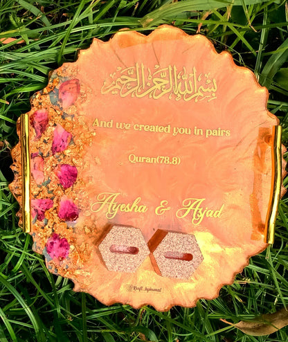 Customized 8 Inches Resin Ring Trays | Sparkle Variant