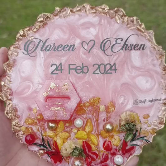 Customized 6 Inches Resin Tray with Ring Holders | Single Ring Holder Variant