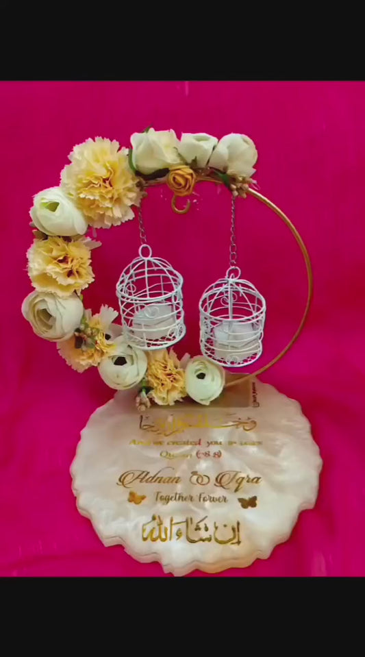 Customized Resin Ring Platter | White Cages Variant