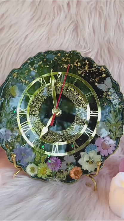 Resin Table Clock | 8 Inches | Black Color