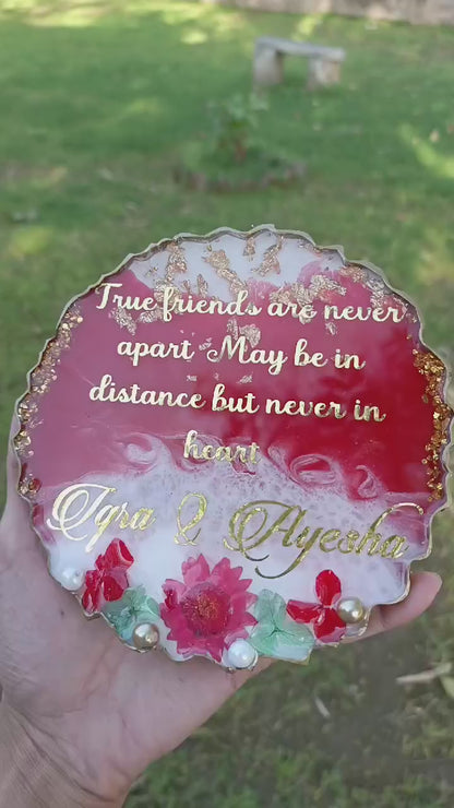 Customized 6 Inches Resin Plaque for Best Friend | Red Variant